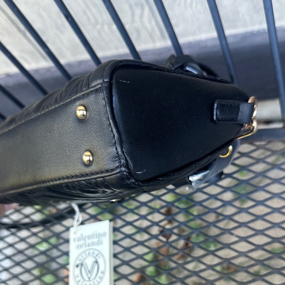 Valentino Orlandi Black Quilted Crossbody Bag with Bag Charm - Picture 9 of 16